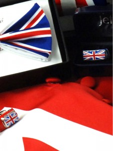 Union Jack bow tie cufflinks