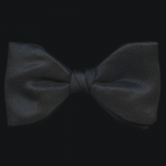 Plain black ready tied dress bow tie