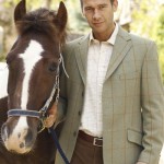Bladen jacket model posing with horse