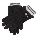 Dents mens black leather lined gloves