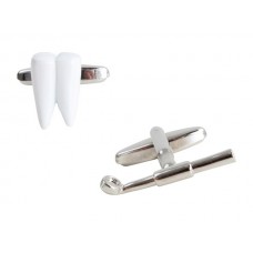 Dentist Mirror and Tooth Cufflinks