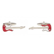 Red and White Electric Guitar Cufflinks