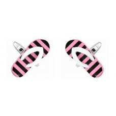 Pink and Black Flip Flop Cufflinks