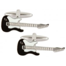 Black and White Electric Guitar Cufflinks