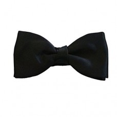 Black Ready Tied Satin Bow Tie