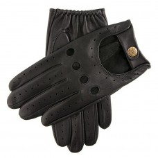 Dents Delta Leather Black Mens Driving Gloves
