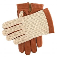 Dents Cotsworld Leather Warm Lined Crochet Cognac Mens Driving Gloves