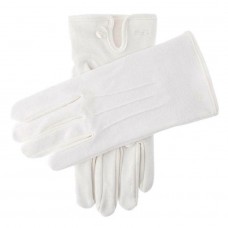 Dents Curzon Mens Plain White Cotton Gloves