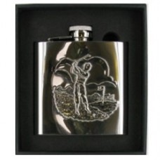 Golf Scene 4oz Stainless Steel Flask