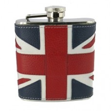 Union Jack 6oz leather flask