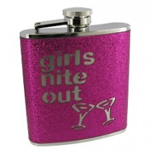6oz Pink Glitter Girls Night Out flask