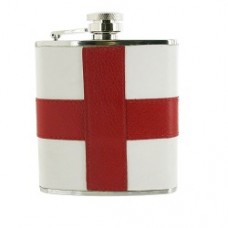 St George Cross 6oz leather Flask