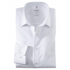 OLYMP Comfort Fit White Single Cuff Mens Shirt
