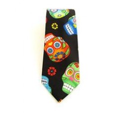 Day of the Dead Skull Cotton Tie by Van Buck