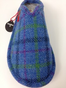 Harris Tweed Blue Slippers